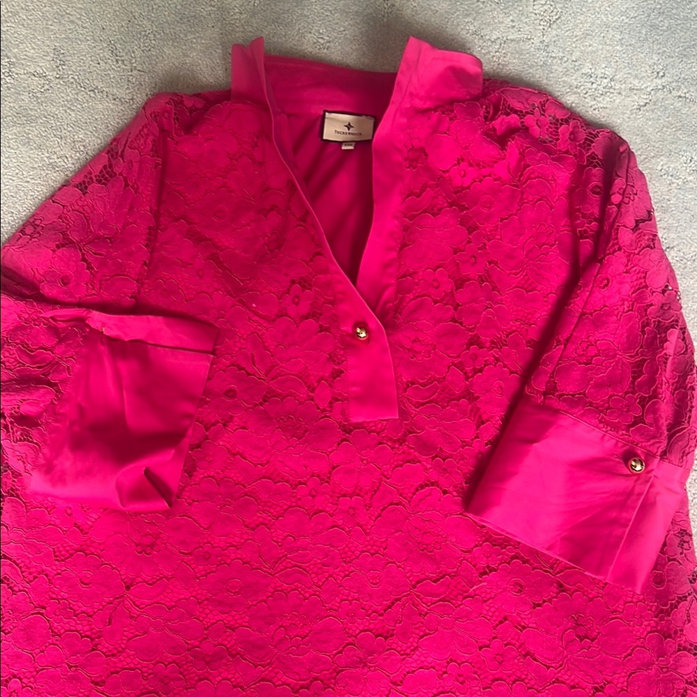 Elegant Pink Lace Blouse